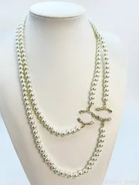 Collana con ciondolo di perle Collane di design Collane da donna Girocollo con lettera di marca Collana di diamanti Gioielli Regalo per feste