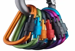 سبيكة الألومنيوم 8cm carabiner dring سلسلة مفاتيح المقطع متعدد الألوان التخييم Keyring Snap Hook Outdoor Travel Kit Quickdraws DLH0562149431