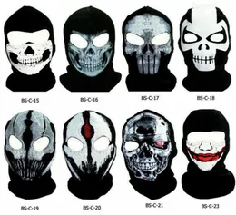 Ciclismo Caps Máscaras Tático Fantasma Crânio Assustador Headwear Balaclavas Pescoço Mais Quente Capuz Inverno Térmico Quente Máscara Facial Cheia para Caça 1420162
