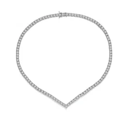 Pendentif Colliers 14K Or Blanc Tennis Lovers Collier Lab Diamant Cz Chorker Pour Femmes Hommes Parti Bijoux Cadeau Drop Livraison Pendentifs ot4gz