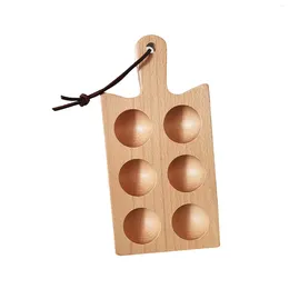 Kitchen Storage For Fresh Eggs Portable Organizer Rack Wooden Egg Holder Tray Household Refrigerator Restaurant Supermarket