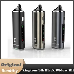 Original Kingtons Blk Black Widow Dry Herb Vaporizer Kit Inbyggd 2200mAh Batteris Dry Herb Wax Oil 3 In 1 Kit