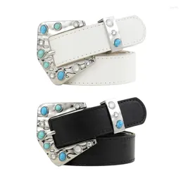 Belts Girls Girls Blue Gemsones Chinkle cintura in vita universale abito cappotto forma formale in stile occidentale PU