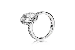 1real 925 anello diamantato CZ in argento sterling con set di scatole originale Fit Wedding Ring Engagement Gioielli per donne Girl19034473011