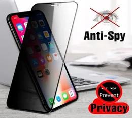 1 Anti Spy 2pcs HD 1lots Protector de vidrio templado de privacidad total para IPhone12 6s 7 8 X XS Max XR en IPhone 11 Pro Anti Scree41267827986