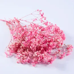 Flores decorativas Buquê de respiração rosa seco de bebê perfeito para decoração de casa Projetos de presentes e quarto especial casamentos diy floral estilo