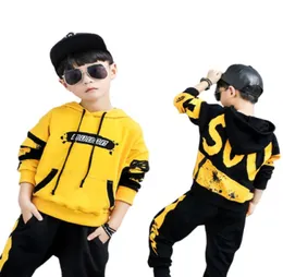 Big Teenager Boys Cloths 2019 Autumn Winter Kids Clothes Panted Pants Switters Suits For Boys Tracksuit LJ20089633478