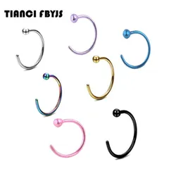 Nose ring Piercing nose hoop body jewelry 20G 08825mm gold silver nariz piercing plated Titanium Tragus ear7393776