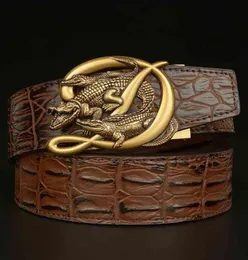 2021 low whole Crocodile Alligator Belt For Men Luxury Strap Automatic Buckle Cowhide Genuine Leather Designer High Qual8912596