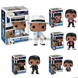 Action Toy Figures Funko Pop Michael Jackson slog It Billie Jean Bad Smooth Fans Collection Model Toys For Kids Födelsedagspresent Drop Dhtal