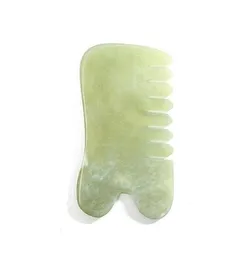 Pedra de jade natural guasha gua sha massagem mão costas perna corpo braço placa pente forma beleza saudável relaxamento cura massageador tool268a9960426