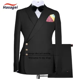 2023 Herrenanzug, Jacken und Hosen, 2-teiliges Set, eleganter Hochzeits-Smoking-Blazer für Herren, individuelle Kleidung 231228