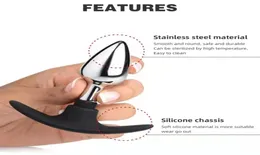 Massage 3 Size Silicone Handle Metal Anal plug Prostate Massager Female Masturbator Replaceable Base Butt Plug Pussy Sex Toys for 6027287