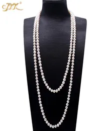 Jyx Pearl Sweater Halsband Långt runt Natural White 89mm Natural Freshwater Pearl Necklace Endless Charm Necklace 328 2011048931805