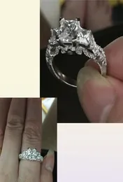 2016 Kadınlar Vintage Ring El Yapımı Treestone 2ct Diamond 925 STERLING Gümüş Nişan Düğün Bandı Halkası Kadınlar için1462748