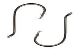 100pcs 7384 High Carbon Steel Fishing Hooks Black Offset Sport Circle Bait Fishing Hook Size 1807382167