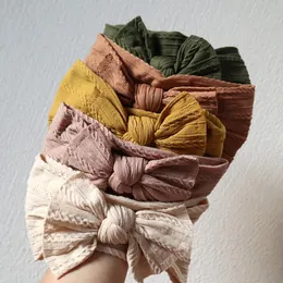 5 teile/los Zopfmuster geboren Baby Nylon Stirnbänder Topknot Turban Stirnband Elastische Haarbänder für Kinder Kleinkind Kopf Wrap Solide 231228