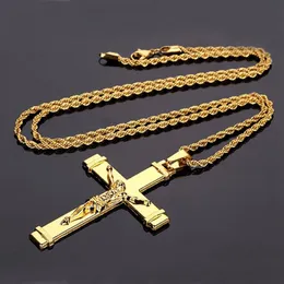 Popular Hip Hop Ornament Jesus Cross Pendant Necklace Hip Hop Rapper Rocker Party Necessary Accessories 3 Styles186U