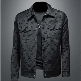 2023 Luxury Fashion Men's Jacket with Hole Sleeves | Trendy Autumn Clothing | Classic Flip Collar | Fashionable Printed Flocked Design | Size M-5XL