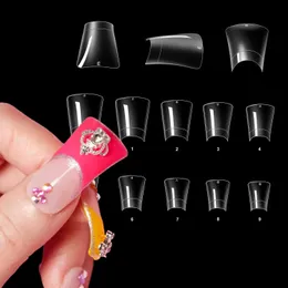 500PCS Duck Nail Tips Wide Clear False Nail Tips Acrylic Fake Nails Duck Feet Nails With 10 Sizes Manicure 231227