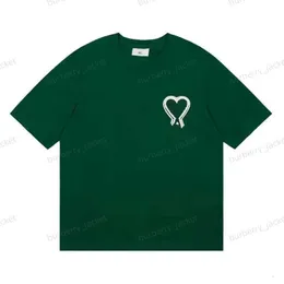 Amis Paris Luxo Mulheres Camiseta Marca Homens Camisetas Vermelho Amor Tees Designers Coração Imprimir Verão Tops Casual Algodão Mangas Curtas J9PY