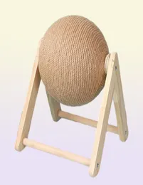 Cat Scratfer Ball Toy Histten Sisal Rope Ball Board طحن الكفوف ألعاب Cat Scratcher Scratfer