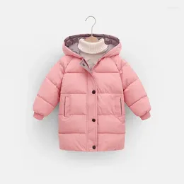 Jackets Thicken Warm Parka Coats Big Children Hooded Kids Down Coat Long Outerwear Winter Cotton-Padded Clothes 2-10Years