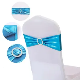 100pcs/Los Spandex Elastic Chair BOWS Band mit für Hochzeit Bankett Party Dekor