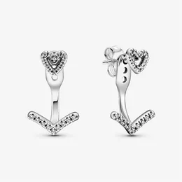 100 ٪ 925 sterling الفضة الفضية البراقة الترجيح heart stud أقراط الأزياء المرأة الزفاف Engagemet مجوهرات الملحقات 265 م