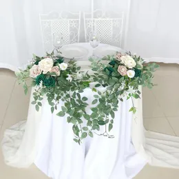 Dekorativa blommor 2st Sweetheart Head Table Artificial Floral Swags Centerpieces Arrangemang för Rustic Wedding Ceremony Decor