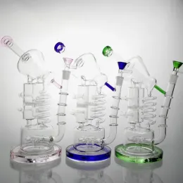 Bong dab Rig Pink Big Hookahs Glass Glass Bongs Bubbler Recyclerglass Mater Pipes High Quality ZZ