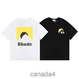 Мужская дизайнерская футболка Rhude Повседневные рубашки Мужские женские летние футболки с короткими рукавами Лидер продаж Роскошная мужская одежда в стиле хип-хоп Европейские размеры Высокое качество Дешевые скидки B8PI