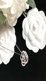 Colar de jóias de luxo CAMELIA Pingentes suéter de diamante 925 prata esterlina banhado a ródio designer de corrente fina colares femininos fa2829925