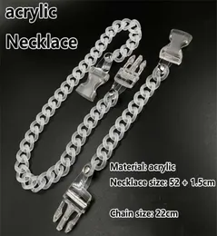 Mens Hip Hop Acrylic Chain Necklace Bohemian Summer Plastic Clear Chain Choker Collar Buckle Link Halsband för män Kvinnor Statemen7545023