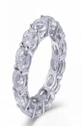 925 SILBER PAVE Rundschliff 66 mm VOLLSTÄNDIG QUADRATISCH Simulierter Diamant CZ ETERNITY BAND VERLOBUNGSHOCHZEITSRINGE Größe 567891011125813615