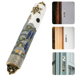 Curtain Mezuzah Ornment Retro Metal Plaque Blessing per la porta d'ingresso