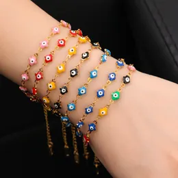 clavicle chain European and American Turkish vacation style dripping oil devil's eye spelling color beanie bracelet personality temperament hand