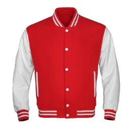 Letterman Coat Autumn Solid Casual Leation Sleeves Wool Unisex Vintage Baseball Varsity Jackets Men 231227