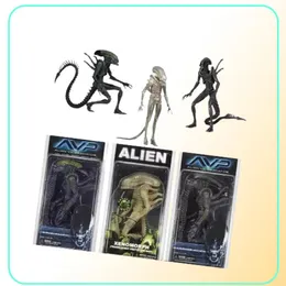 Neca Aliens Vs Predator Avp Series Grid Alien Xenomorph Полупрозрачный костюм-прототип Warrior Alien Фигурка Модель игрушки 18 см Y2002428813