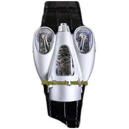 MBF Relógio masculino HM9 Flow Titanium Steel Horological Machine Swiss Quartz adota princípios aerodinâmicos Skeleton Dial Black Leather269r
