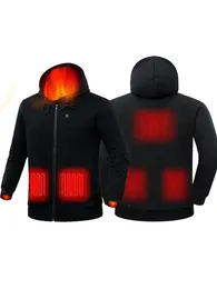 男性の屋外インテリジェントヒーティングパーカースウェットシャツ冬の温水服USBサーマルヒートジャケットスポーツウェアP5103 231228をお楽しみください
