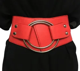 Belts Vintage Wide Waist Elastic For Ladies Stretchy Corset Waistband Metal Big Ring Women039s Belt Fashion Women Cummerbund PU5293419