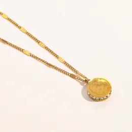Colar de grife para mulheres jóias 18K Gold Bated Luxury Charm Colar Pingente Comprimento de aço inoxidável 40,5+5cm