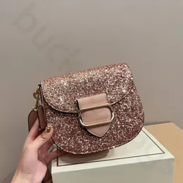 sparkling luxurys handbags shiny saddle bag designer glitter brand flap shoulder bag flashy crossbody bags for woman sparkly high quality handbag leather bags