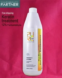 PURC Trattamento brasiliano per capelli alla cheratina 1000ml Formalina 12 Riparazioni profonde Capelli ricci danneggiati Stiratura dei capelli Salon5343442