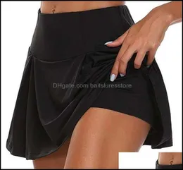 Roupas de yoga exercício fitness wear atlético vestuário ao ar livre esportes ao ar livre mulheres plissadas tênis golfe saia com shorts worko9558907