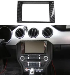 ABS Carbon Fiber Navigation Ring Decoration Trim For Ford Mustang 15 High Quality Auto Interior Accessories1663519