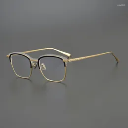 Солнцезащитные очки рамки чистые титановые очки японские квадраты бренд мужчины женщины в тренде с оптическими Oculos de Grau fominino