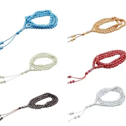 Braccialetti mediorientali musulmani a 6 colori Ciondolo con nappa 99 perline di preghiera Catena Rosario islamico259Z