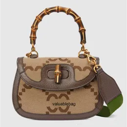 Evening Bags TZ Camel color Mini Bamboo Bag Fashion Good-looking Handbag Ladies Practical Versatile Striped Webbing Wide Shoulder Strap Designer00